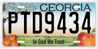 GA license plate PTD9434