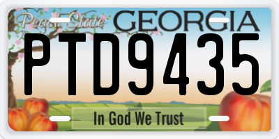GA license plate PTD9435