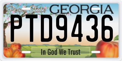 GA license plate PTD9436