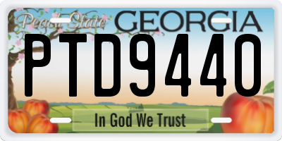 GA license plate PTD9440