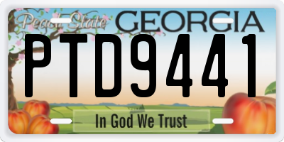 GA license plate PTD9441