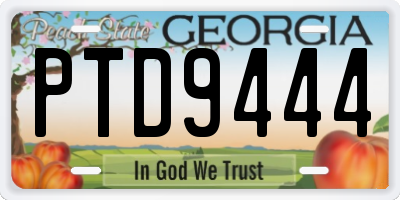 GA license plate PTD9444