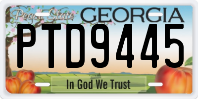 GA license plate PTD9445