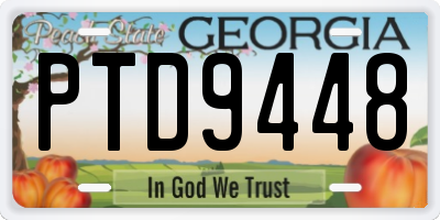 GA license plate PTD9448