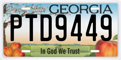 GA license plate PTD9449