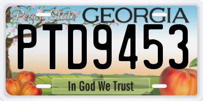 GA license plate PTD9453