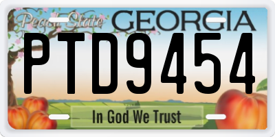 GA license plate PTD9454
