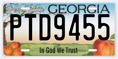 GA license plate PTD9455