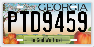 GA license plate PTD9459