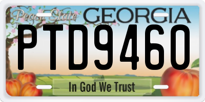 GA license plate PTD9460