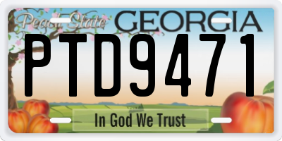 GA license plate PTD9471