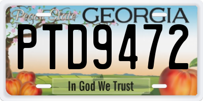 GA license plate PTD9472