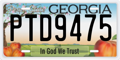 GA license plate PTD9475