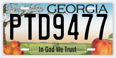 GA license plate PTD9477