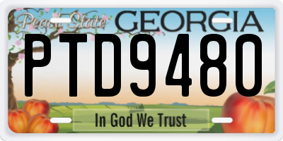 GA license plate PTD9480
