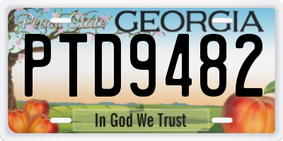 GA license plate PTD9482