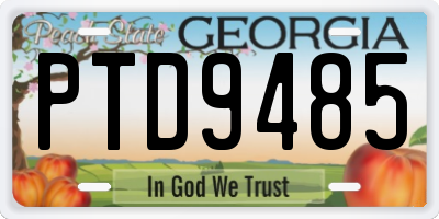 GA license plate PTD9485
