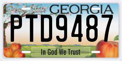GA license plate PTD9487