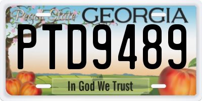 GA license plate PTD9489