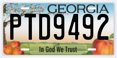 GA license plate PTD9492