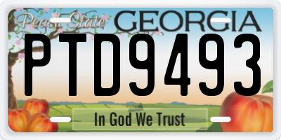GA license plate PTD9493