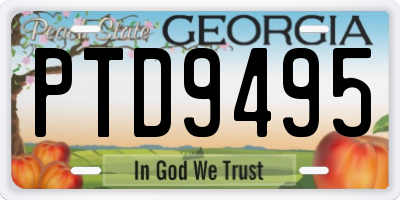 GA license plate PTD9495