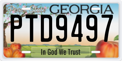 GA license plate PTD9497