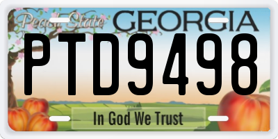 GA license plate PTD9498