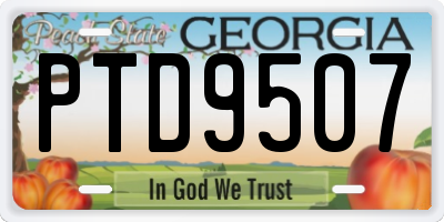 GA license plate PTD9507