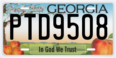 GA license plate PTD9508
