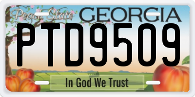 GA license plate PTD9509