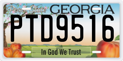 GA license plate PTD9516