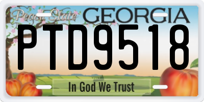 GA license plate PTD9518