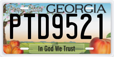 GA license plate PTD9521