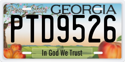 GA license plate PTD9526