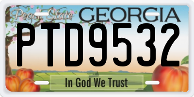 GA license plate PTD9532