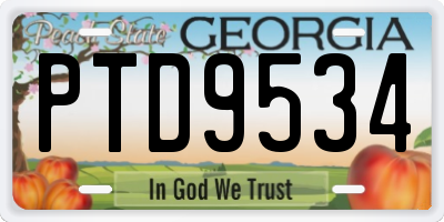 GA license plate PTD9534