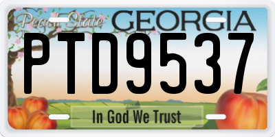 GA license plate PTD9537