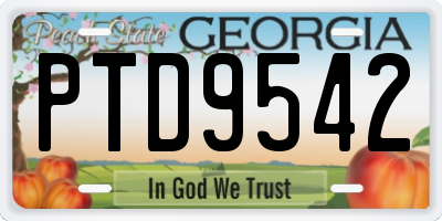 GA license plate PTD9542