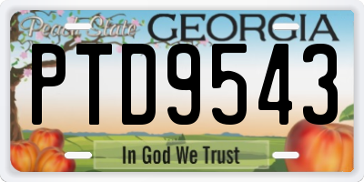 GA license plate PTD9543