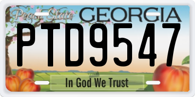 GA license plate PTD9547
