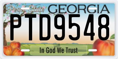 GA license plate PTD9548
