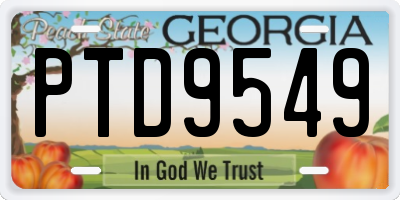 GA license plate PTD9549