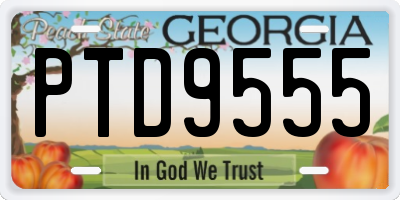 GA license plate PTD9555