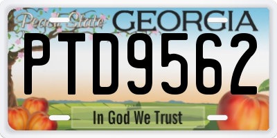 GA license plate PTD9562