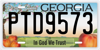 GA license plate PTD9573