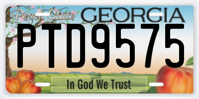 GA license plate PTD9575