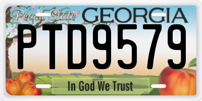 GA license plate PTD9579