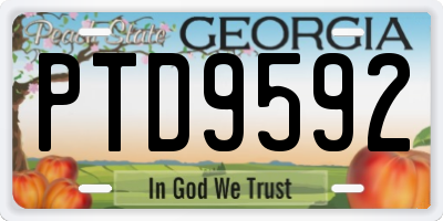 GA license plate PTD9592