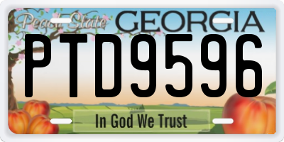 GA license plate PTD9596